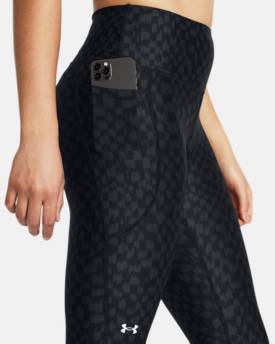 Damen HeatGear® Armour Printed 7/8 Leggings, Black, pdpMainDesktop image number 3